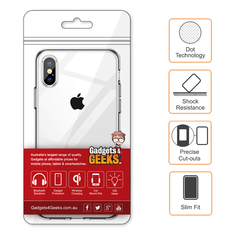 X-Level Flexi Slim Gel Case for Apple iPhone Xs Max - Clear (Gloss Grip)